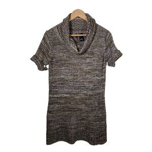 New Directions Brown Cowl Neck Chunky Knit Sweater Size S